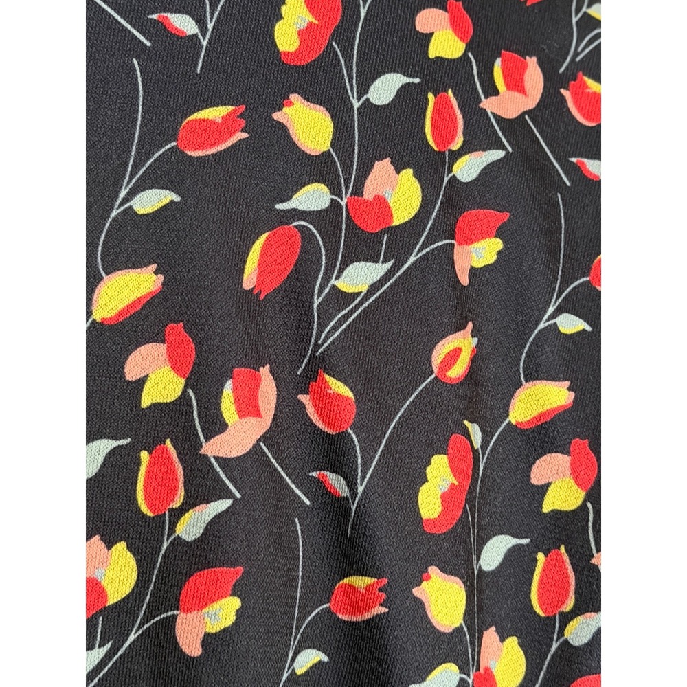 Anthropologie Hutch Floral Kiera Wrap Dress Maxi V-Neck Flutter Sleeve XL Tulips - Picture 4 of 16
